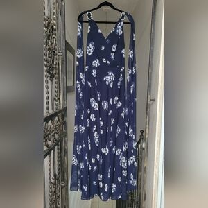 Ralph Lauren Dark Blue Floral Maxi Dress